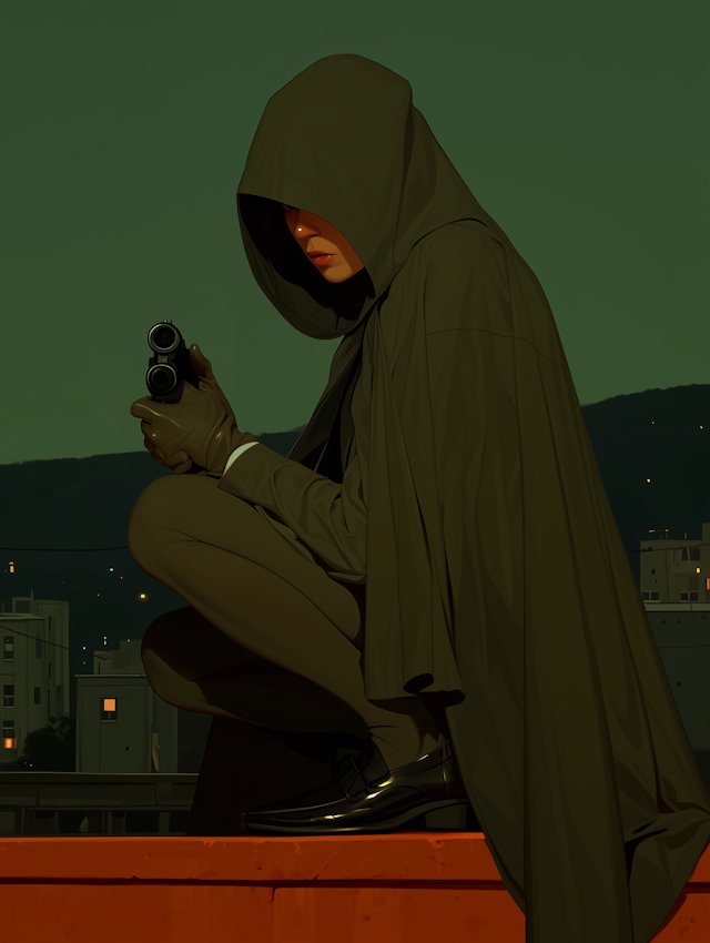 Mysterious Rooftop Figure