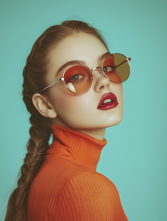 Stylish Young Woman with Orange Sunglasses