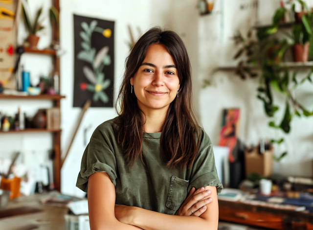 Portrait of a Young Woman Indoors