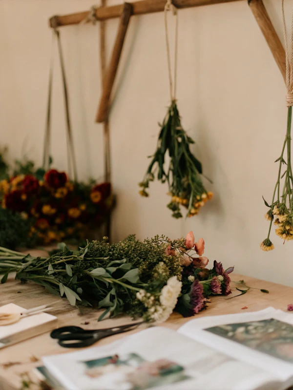Rustic Floral Workspace