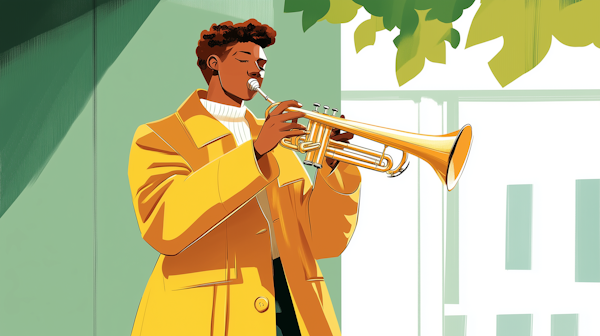 Stylized Trumpet Player Illustration