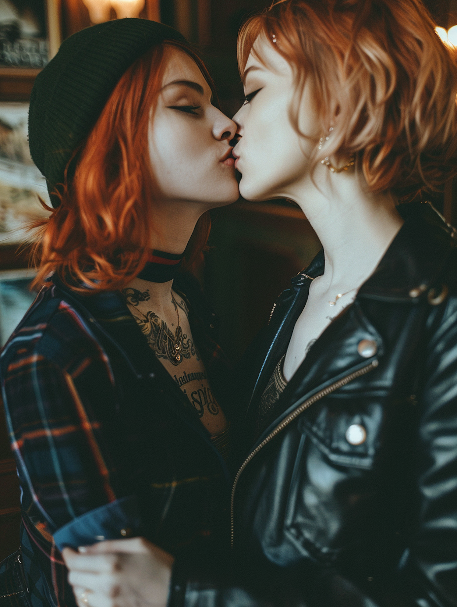 Intimate Moment between Two Stylish Women