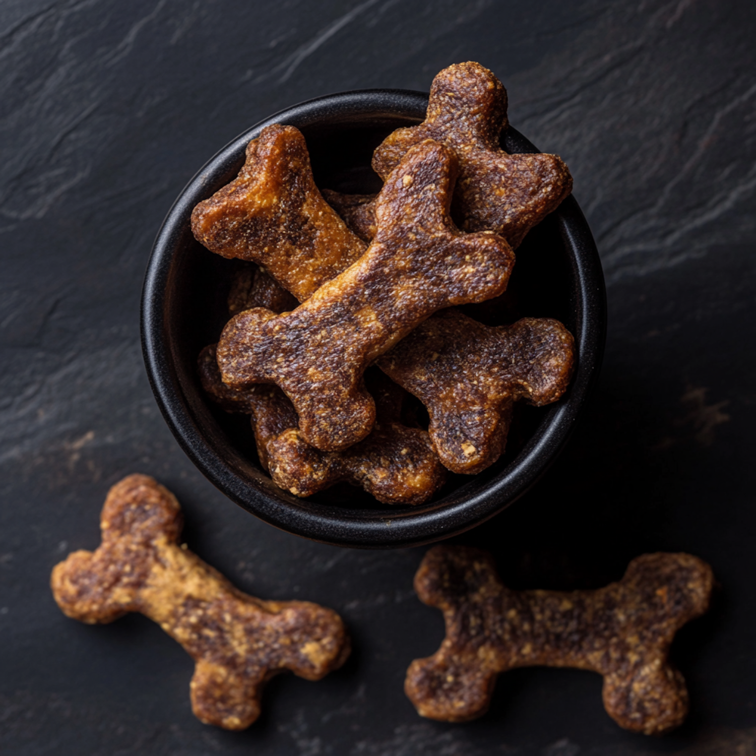 Artisanal Dog Treats in Black Bowl