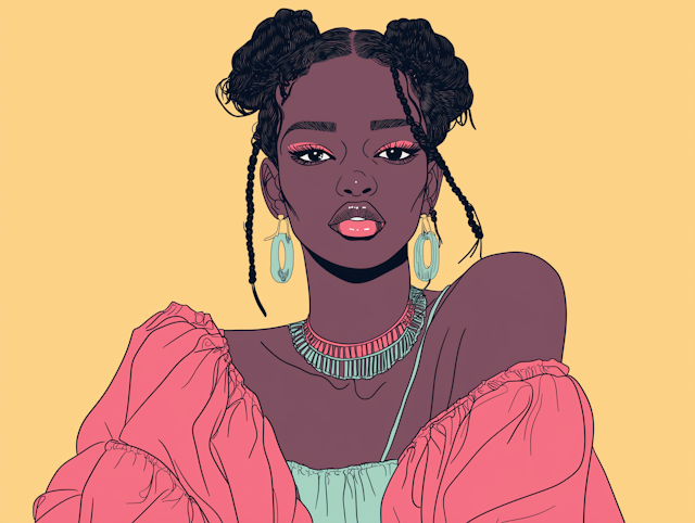 Stylized Illustration of African Woman