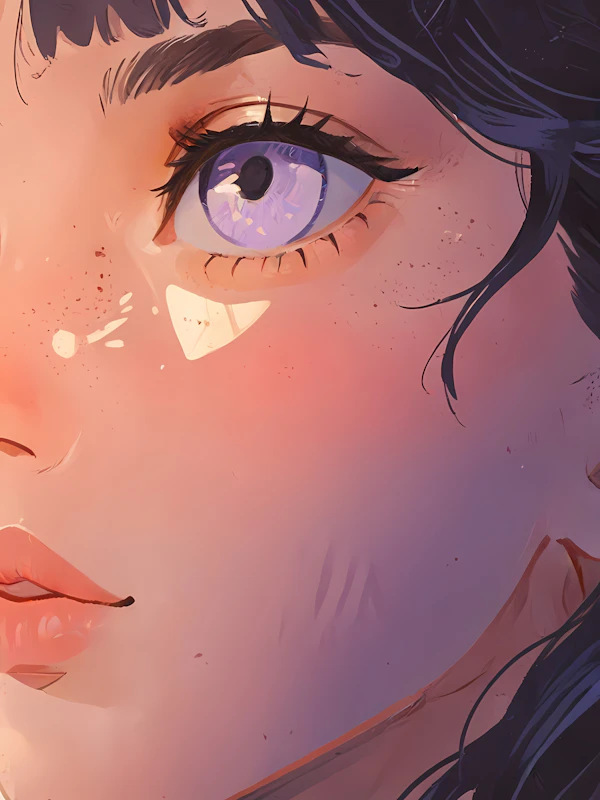 Close-up Illustration of a Human Face