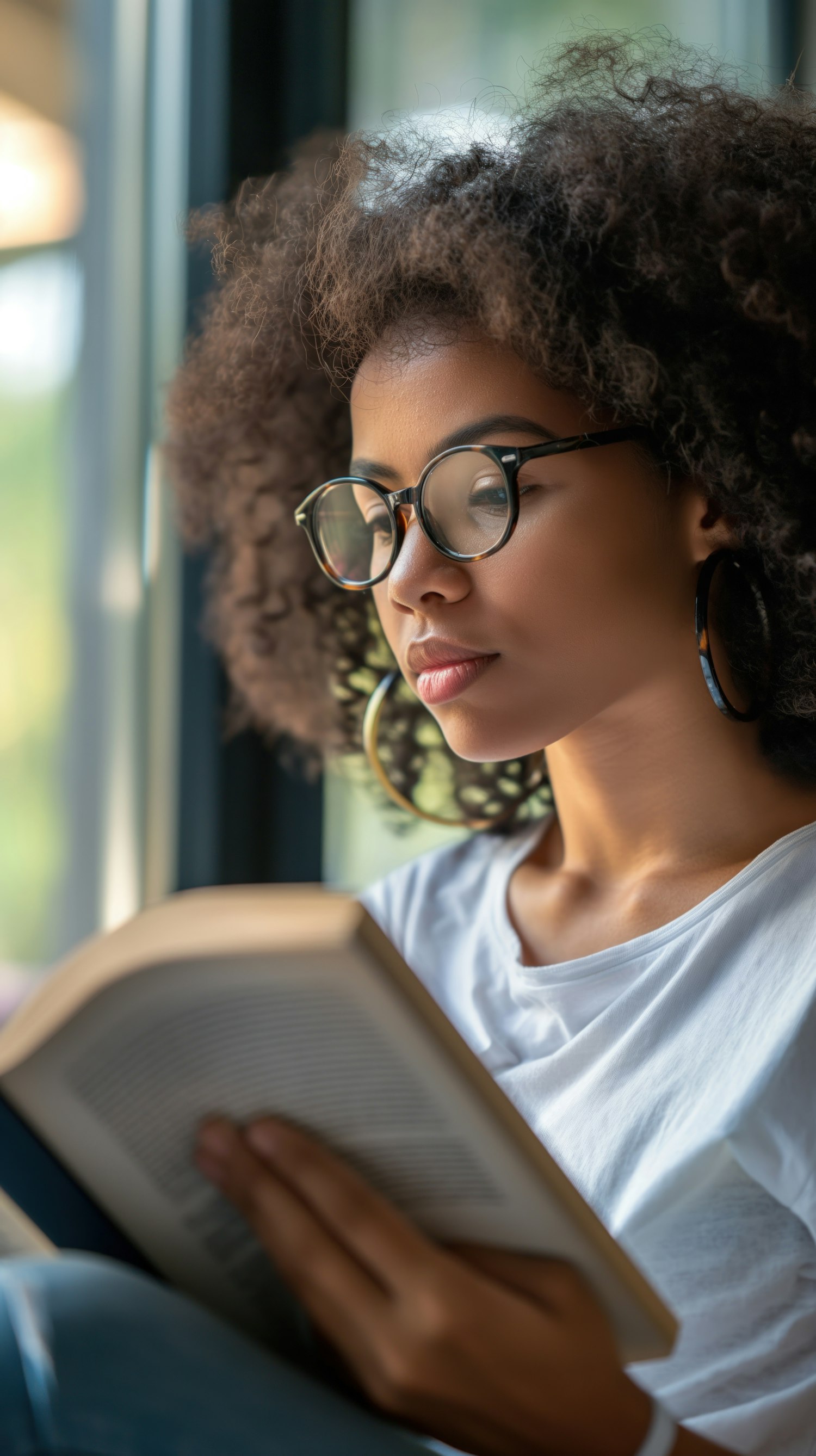 Young Woman Reading by the Window