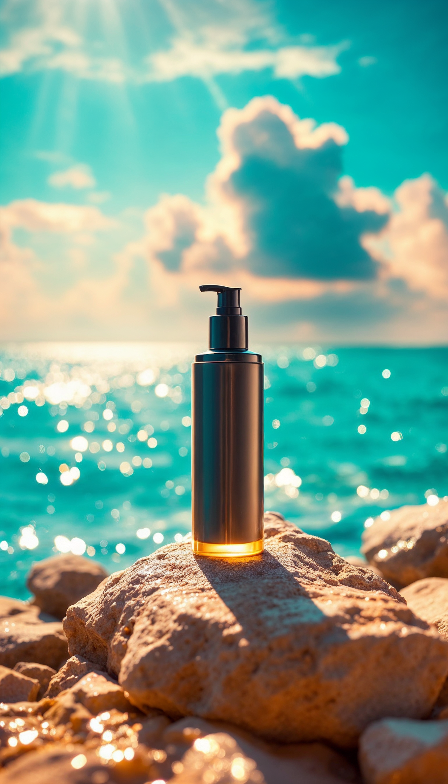 Sunlit Pump Bottle by the Sea