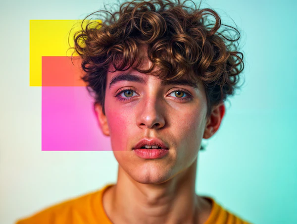 Contemporary Portrait with Pastel Background