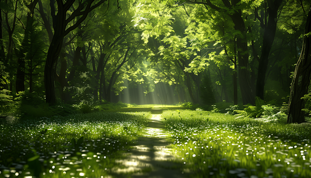 Tranquil Forest Sunlight