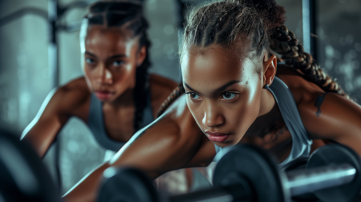 Determined Athlete Lifting Weights