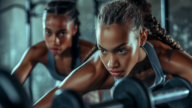 Determined Athlete Lifting Weights