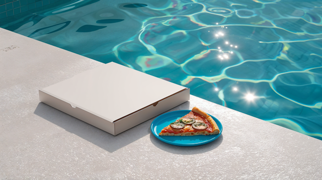 Poolside Pizza Relaxation