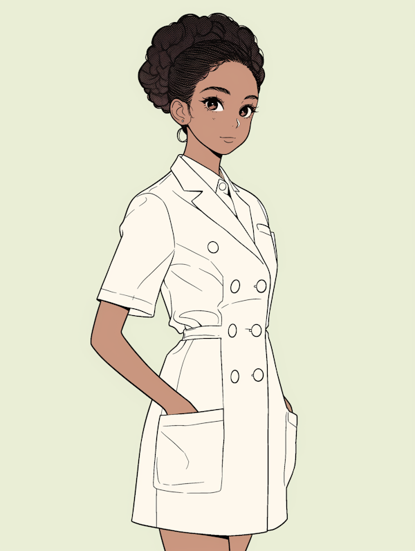 Stylized Illustration of a Confident Young Woman