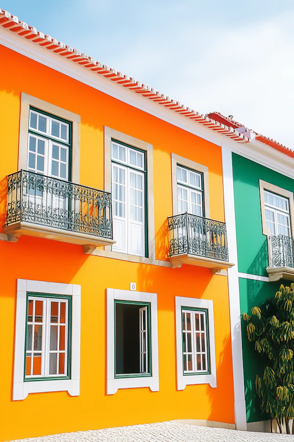 Vibrant Mediterranean Building Facade