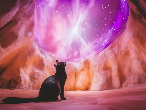 Mystical Cat and Cosmic Display