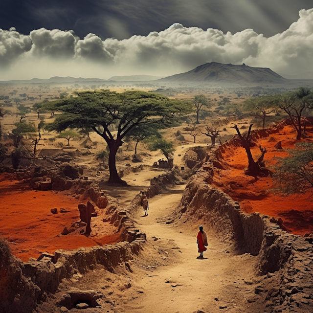 Solitary Journey on the Red Earth Path