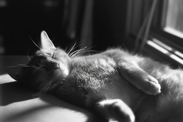 Cat Basking in Sunlight