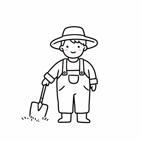 Child Gardener Illustration