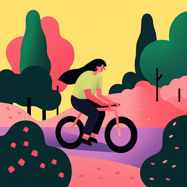 Woman Cycling in Park