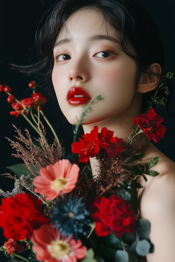 Elegant Floral Portrait