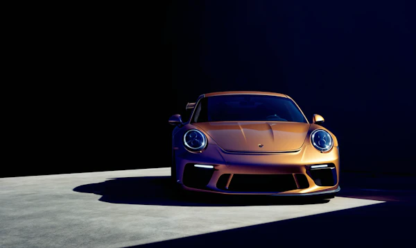 Golden Porsche 911 Sports Car
