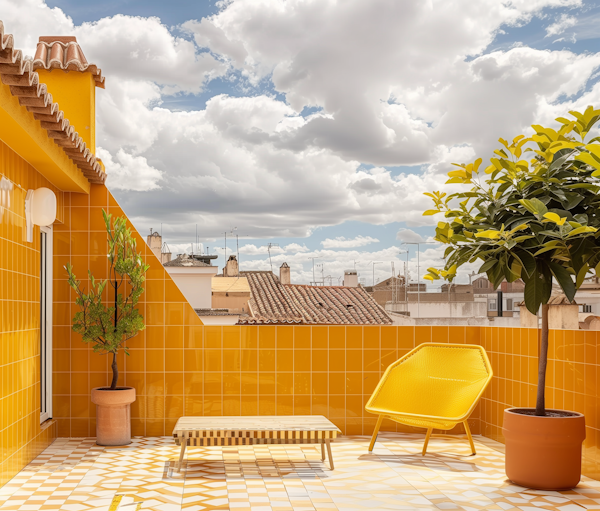 Sunlit Rooftop Patio