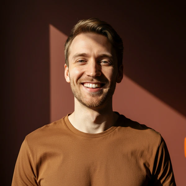 Warm Portrait of a Smiling Man