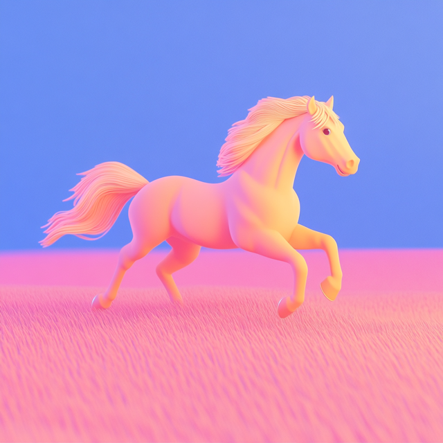 Ethereal Gradient Horse in Motion