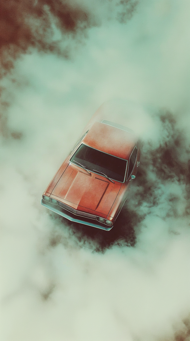 Vintage Car in Fog