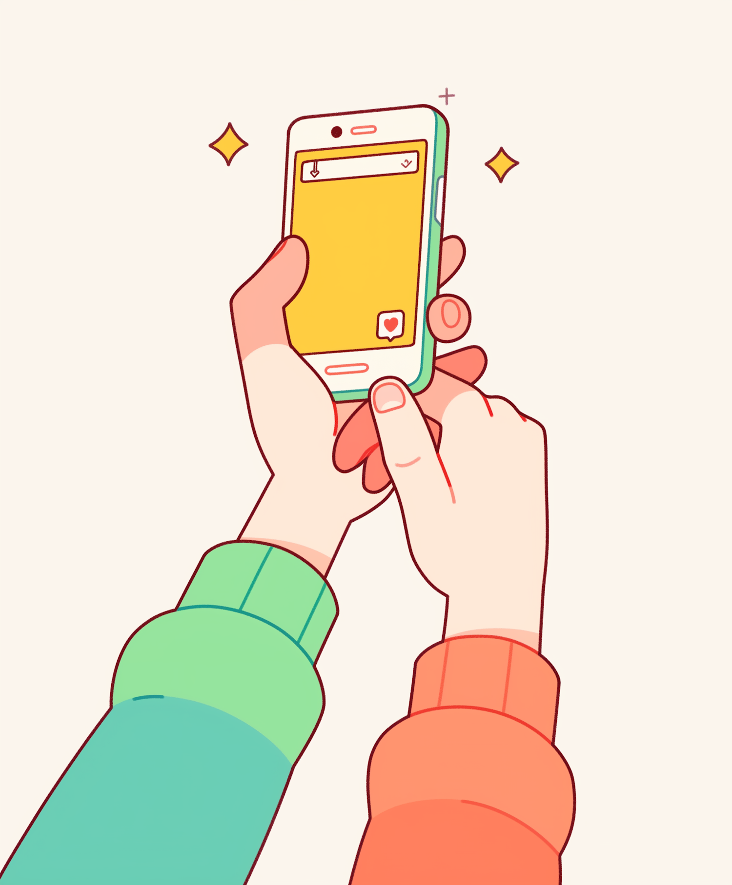 Hands Holding Smartphone