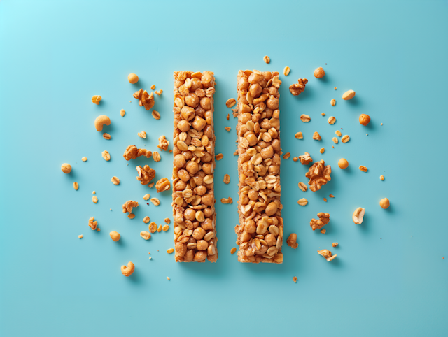 Vibrant Teal Background Granola Bars