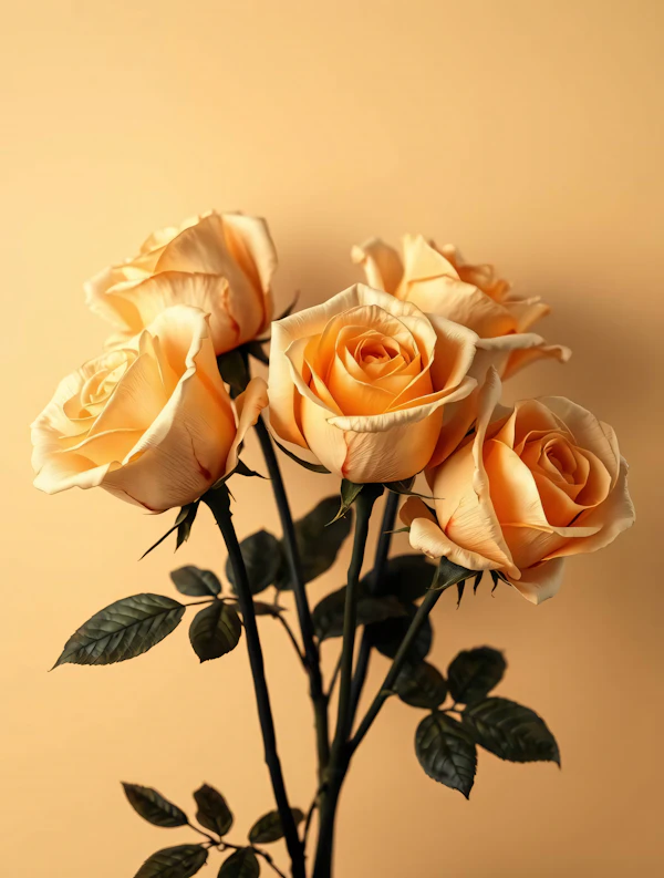 Peach Roses Bouquet