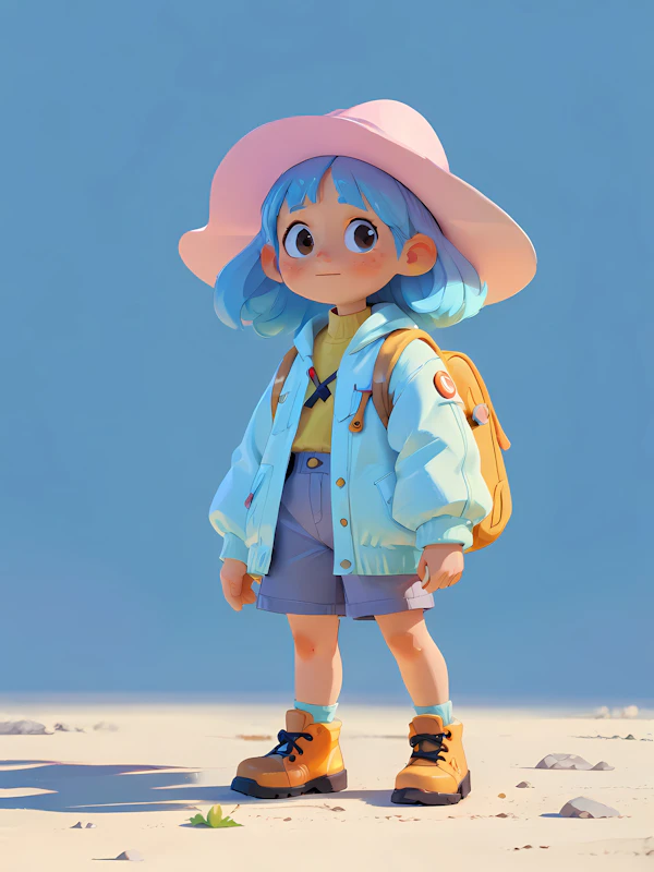 Child in Sunhat Outdoors