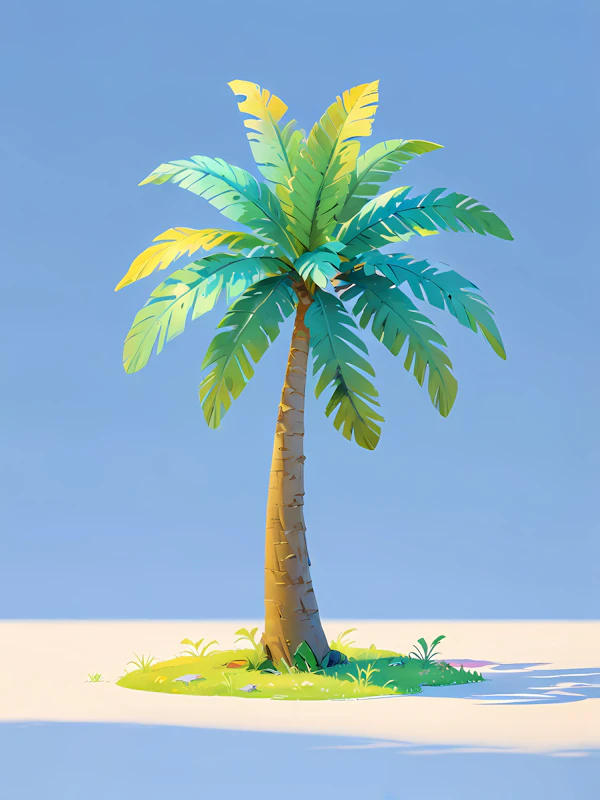 Tropical Palm Tree Scene