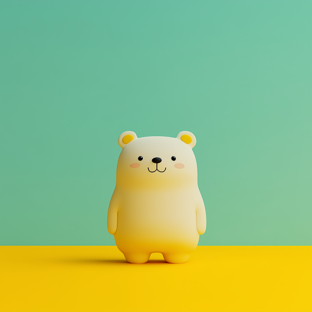 Cartoon-Style Yellow Bear Illustration