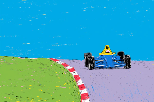 Blue Race Car Illustration