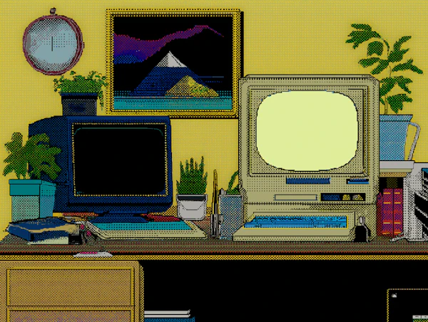 Retro Workspace Art