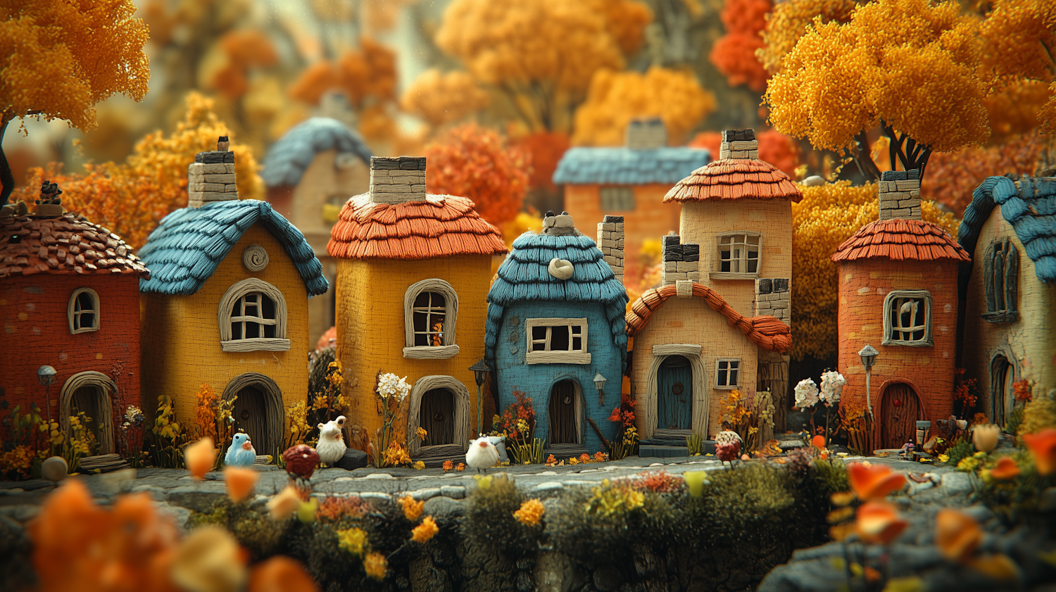 Whimsical Village Scene