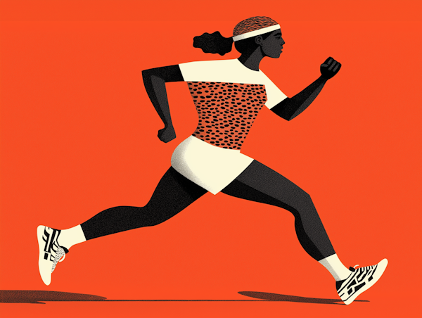 Stylized Female Runner Illustration