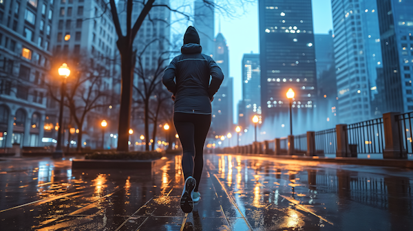 Urban Jogger at Dawn/Dusk