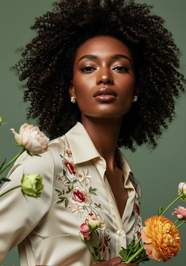Elegant Floral Portrait