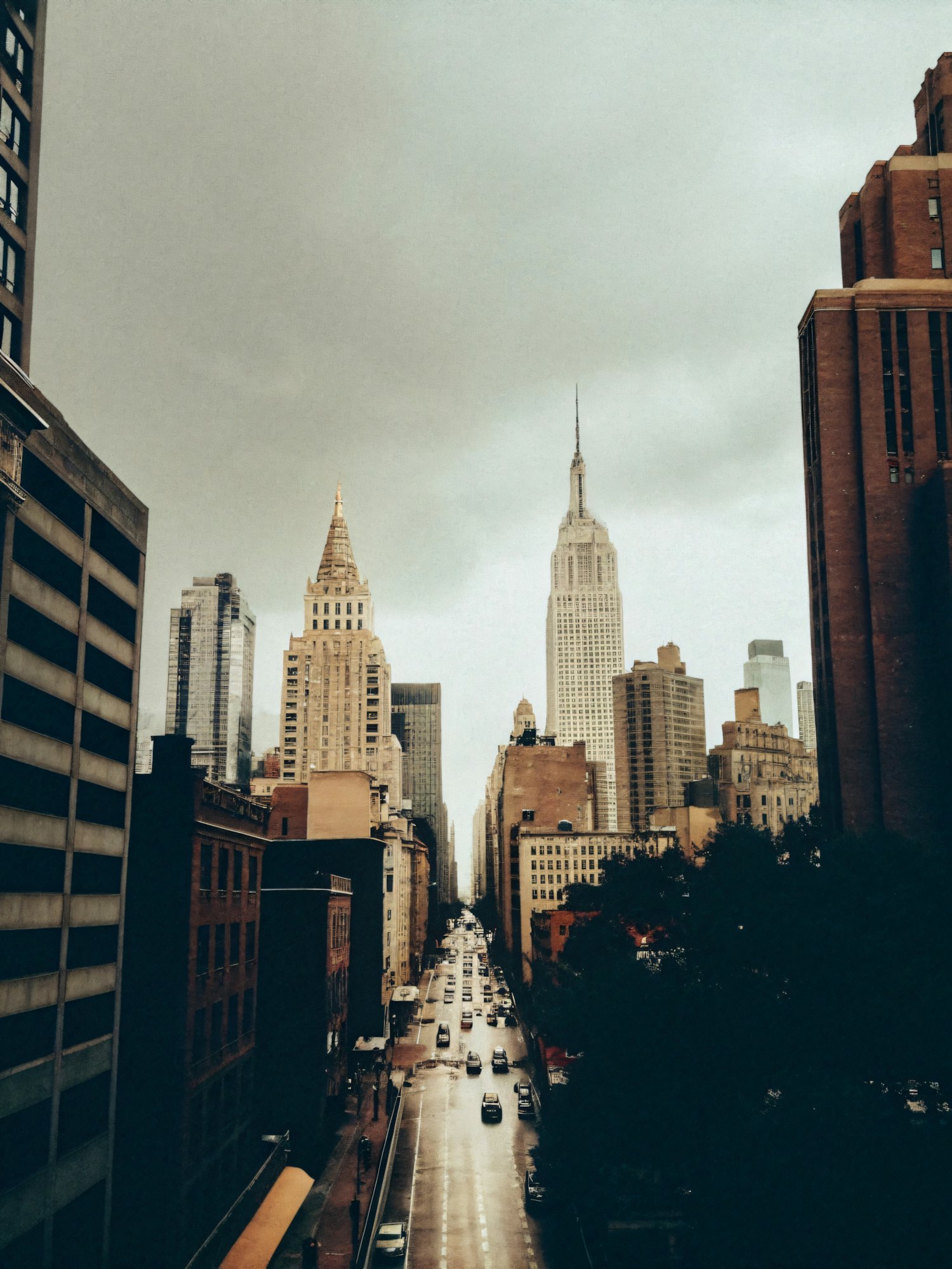 Bustling Cityscape with Empire State Building