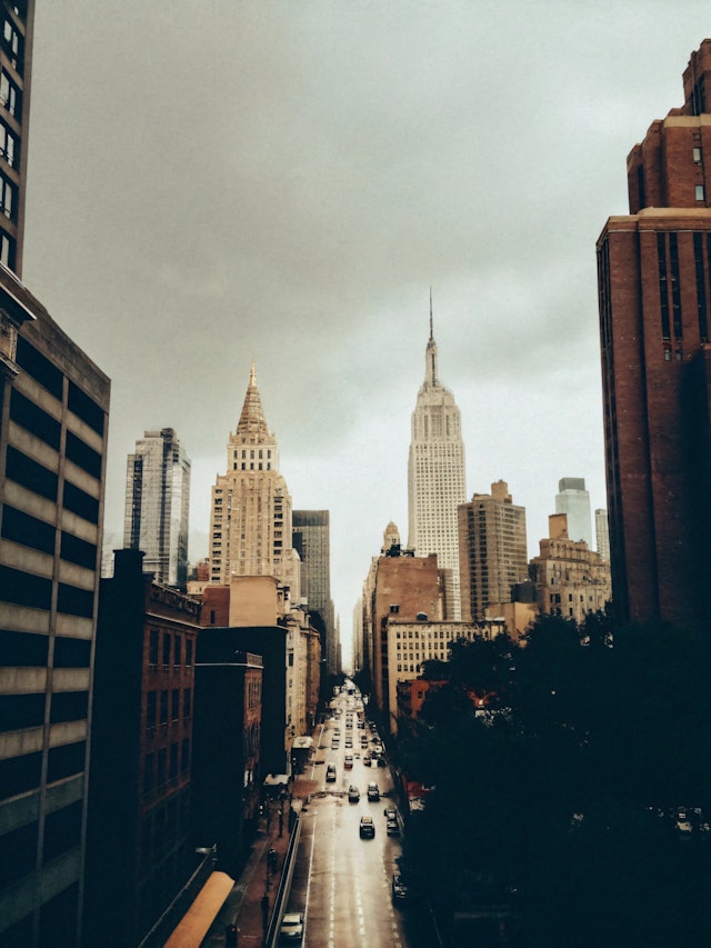 Bustling Cityscape with Empire State Building