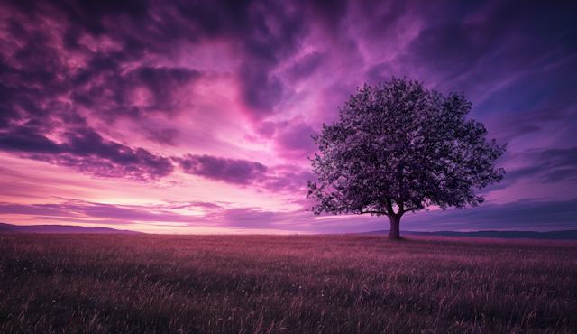 Twilight Serenity: The Majestic Solo Tree