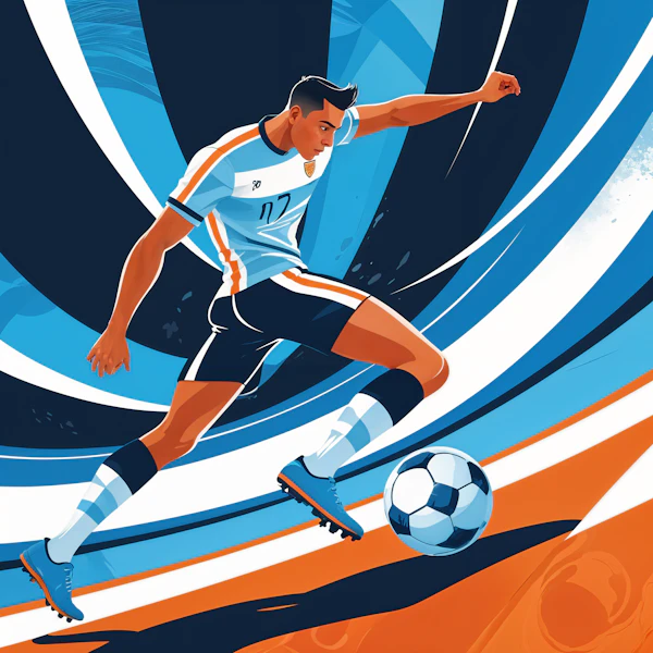 Dynamic Soccer Player Illustration