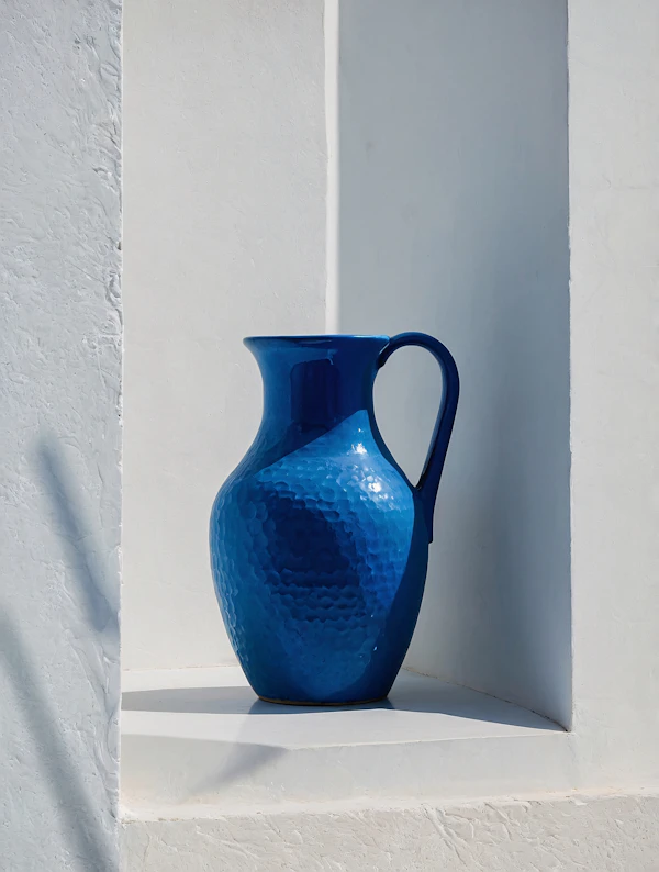 Blue Ceramic Pitcher