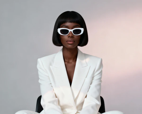 Elegant White Suit Portrait