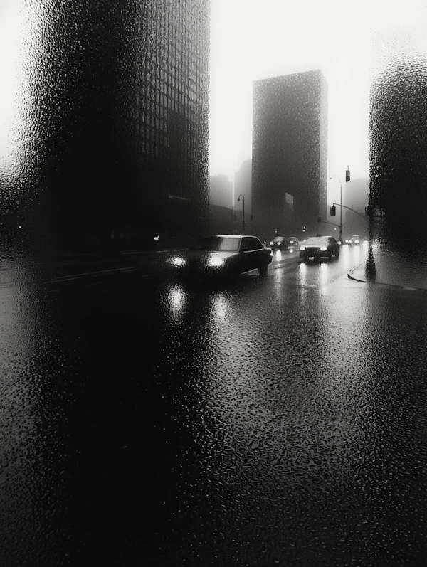Rainy City Street Scene