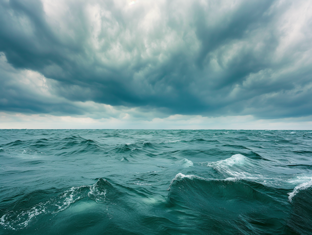 Dramatic Oceanscape with Storm Clouds