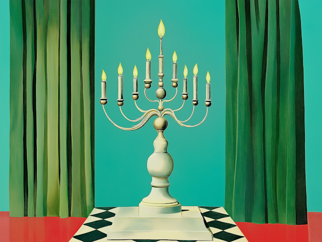 Elegant Candelabrum on Checkered Surface